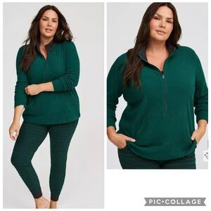 Torrid Heavy Hacci Rib Half Zip Lounge Pullover size 1